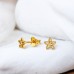 Flower gold plated with Diamond - 925 Sterling Silver Diamond Ear Studs A4S49861