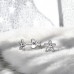 Rhodium plated flower with Diamond - 925 Sterling Silver Diamond Ear Studs A4S49862