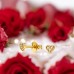 Szív aranyozott gyémántokkal - 925 Ezüst Diamond Ear Studs A4S49857