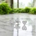 Szív ródiummal és gyémántokkal bevonva - 925 Ezüst Diamond Ear Studs A4S49858
