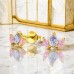 Golden Marquise with Zirconia - 925 Sterling Silver Ear Studs With Zirconia Stones A4S49510