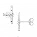 Straight Bar with Zirconia - 925 Sterling Silver Ear Studs With Zirconia Stones A4S49516
