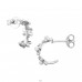 Semicerc cu flori si perle - Argint 925 Cercei Cu Perle Și Șurub A4S49503