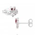 Heart Shape with Zirconia - 925 Sterling Silver Ear Studs With Zirconia Stones A4S49511