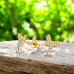 Fluturasi aurii si floricele cu zirconiu - Argint 925 Cercei Cu Zirconiu Și Șurub A4S49684