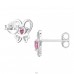Herz Mit Schleife und Zirkonia - 925Er Silber Ohrstecker Mit Zirkonia Steinen A4S49693