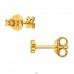 Aranyozott szívek gyémánttal - 925 Ezüst Diamond Ear Studs A4S49869