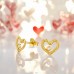 Szív aranyozott gyémánttal - 925 Ezüst Diamond Ear Studs A4S49881
