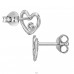 Szív ródiummal és gyémánttal bevonva - 925 Ezüst Diamond Ear Studs A4S49882