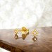 3 mm Square gold plated with Diamond - 925 Sterling Silver Diamond Ear Studs A4S49877