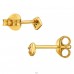 3 mm Square gold plated with Diamond - 925 Sterling Silver Diamond Ear Studs A4S49877