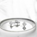 3 mm Square rhodium plated with Diamond - 925 Sterling Silver Diamond Ear Studs A4S49878