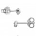 3 mm Square rhodium plated with Diamond - 925 Sterling Silver Diamond Ear Studs A4S49878