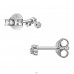 Flowers rhodium plated with Diamonds - 925 Sterling Silver Diamond Ear Studs A4S49866