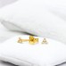 Triangle gold plated with Diamonds - 925 Sterling Silver Diamond Ear Studs A4S49863