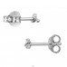 Triangle rhodium plated with diamonds - 925 Sterling Silver Diamond Ear Studs A4S49864