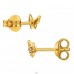Butterfly gold plated with Diamond - 925 Sterling Silver Diamond Ear Studs A4S49867