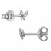 Rhodium-plated butterfly with Diamond - 925 Sterling Silver Diamond Ear Studs A4S49868