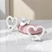 8 mm Heart With Knot - 925 Sterling Silver Plain Ear Studs A4S49904