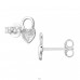9 Mm-Es Szív Alakú Zár - 925 Ezüst Egyszerű Stift fülbevaló A4S49819