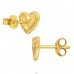 Goldenes Herz in unregelmäßiger Form mit Zirkonia - 925Er Silber Ohrstecker Mit Zirkonia Steinen A4S49996