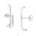 Curved Bar - 925 Sterling Silver Plain Ear Studs A4S49909