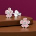 7 mm Five-Petal Flower - 925 Sterling Silver Plain Ear Studs A4S50104
