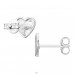 Chevron-Muster Herz - 925er Silber Glatte Ohrstecker A4S50015