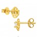 7 mm-Es Arany Virágcsomó Cirkóniával - 925 Ezüst Cirkónia Stift Fülbevaló A4S50000