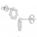 8 mm Wreath with Zirconia - 925 Sterling Silver Ear Studs With Zirconia Stones A4S49997