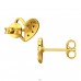 8 mm Golden Heart with Zircons - 925 Sterling Silver Ear Studs With Zirconia Stones A4S50188