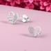 8 mm Srdce se zirkony - Šperkovní Stříbro 925 Puzetové Náušnice Se Zirkony A4S50187