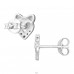 Inima cu funda si Zirconiu - Argint 925 Cercei Cu Zirconiu Și Șurub A4S50263