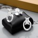 Open Oval with Zirconia - 925 Sterling Silver Ear Studs With Zirconia Stones A4S50097