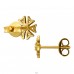 7 mm Golden Flower with Zirconia - 925 Sterling Silver Ear Studs With Zirconia Stones A4S50185
