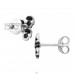 Three Skull Oxidized - 925 Sterling Silver Plain Ear Studs A4S50192