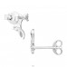 Szőlőmotívumos Levél és Cirkóniával - 925 Ezüst Cirkónia Stift Fülbevaló A4S50272