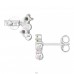 Cyrkonia i Perły - Srebro Próby 925 Kolczyki Sztyfty Z Cyrkonią A4S50304