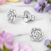 Rose - 925er Silber Glatte Ohrstecker A4S49717