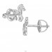 Horse with screw cap - 925 Sterling Silver Screw Back Ear Studs A4S49304