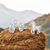 Horse with screw cap - 925 Sterling Silver Screw Back Ear Studs A4S49304
