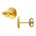 Golden Round with Zirconia - 925 Sterling Silver Ear Studs With Zirconia Stones A4S49061