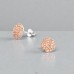 Round with crystal - 925 Sterling Silver Ear Studs With Crystal Stones A4S50505