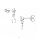 Rund mit baumelndem Stern und Zirkonia - 925Er Silber Ohrstecker Mit Zirkonia Steinen A4S49384