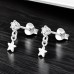Rund mit baumelndem Stern und Zirkonia - 925Er Silber Ohrstecker Mit Zirkonia Steinen A4S49384