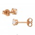 4 mm Round Gold-plated with Zirconia - 925 Sterling Silver Basic Ear Studs A4S49546