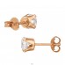 5 mm Round Gold-plated with Zirconia - 925 Sterling Silver Basic Ear Studs A4S49545