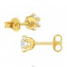 5 mm Golden Round with Zirconia - 925 Sterling Silver Basic Ear Studs A4S49379