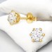 5 mm Golden Round with Zirconia - 925 Sterling Silver Basic Ear Studs A4S49379