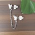 Butterflies connected by a chain - 925 Sterling Silver Double-Sided Ear Studs A4S49920